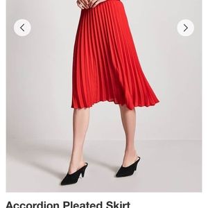MOVING SALE Red Accordion Pleated Skirt